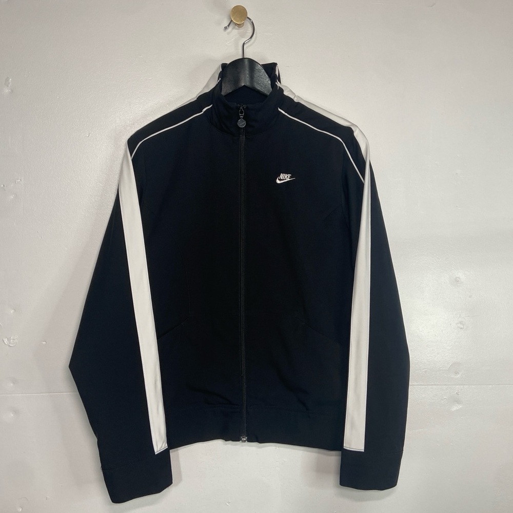 Nike Long Sleeve Zip Up Sweatshirt Women’s Junior M(8-10) Black White Stripe